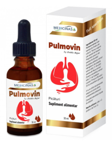 Pulmovin\Pulmoactiv - picaturi impotriva bolilor de plamani - 30 ml + carte cadou